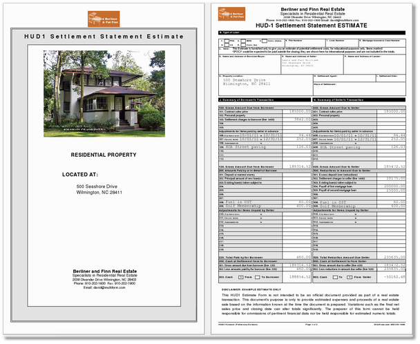 HUD1 Cover Page and Page 1